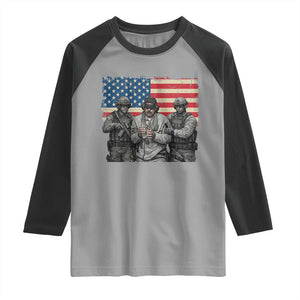 Captured Dictator Maduro Raglan Shirt Special Forces Justice Operation American Flag TS02 Sport Gray Black Print Your Wear