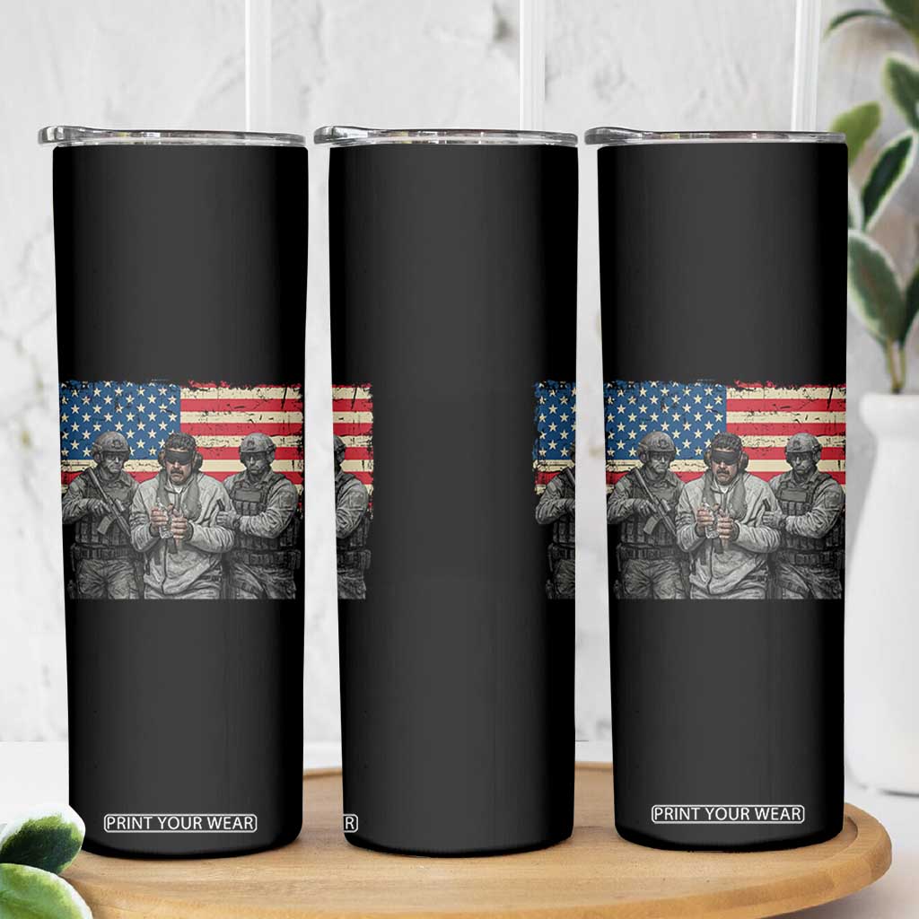 Captured Dictator Maduro Skinny Tumbler Special Forces Justice Operation American Flag TS02 Print Your Wear