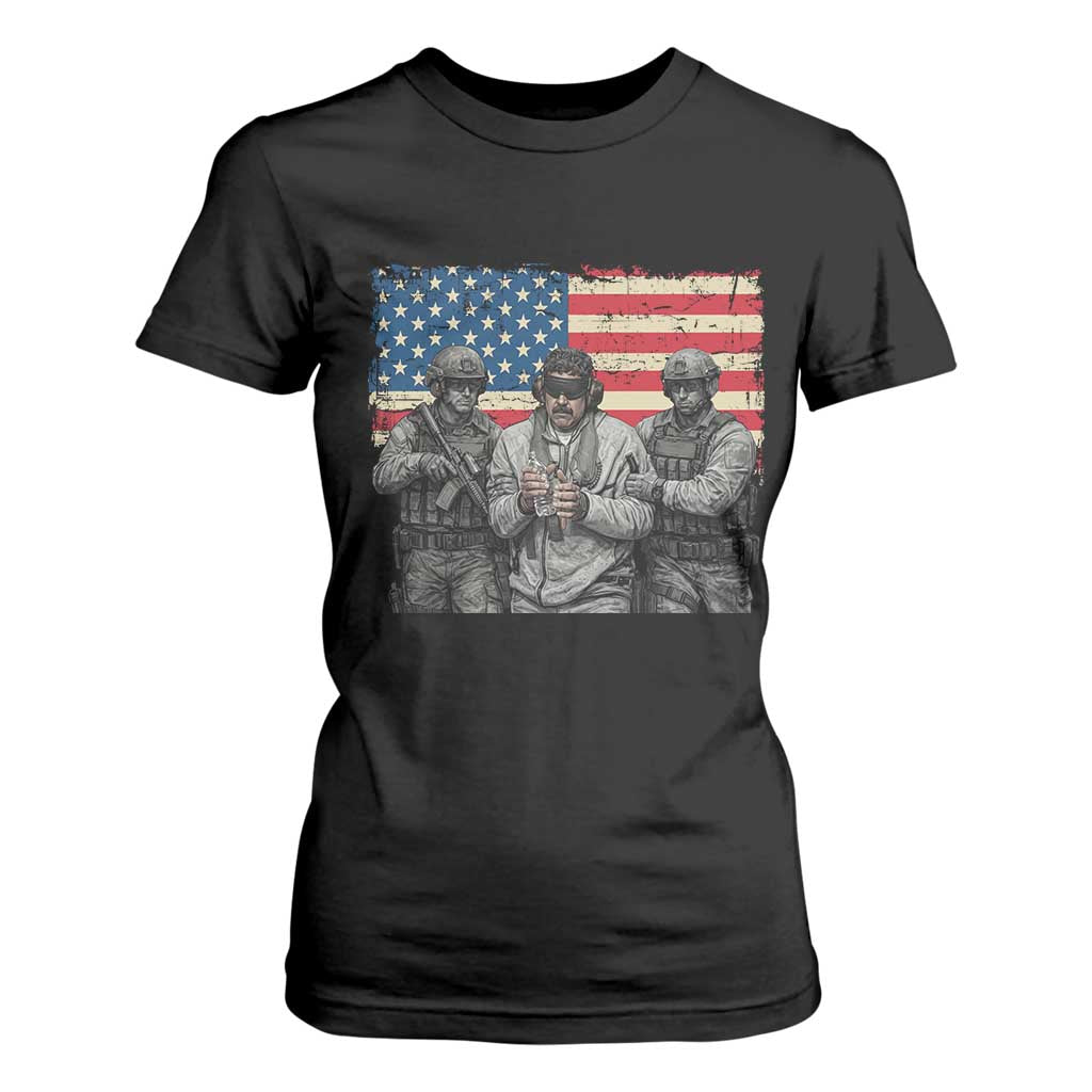 Captured Dictator Maduro T Shirt For Women Special Forces Justice Operation American Flag - Print Your Wear