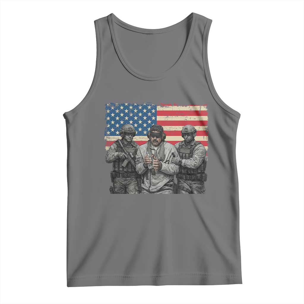 Captured Dictator Maduro Tank Top Special Forces Justice Operation American Flag TS02 Black Heather Print Your Wear