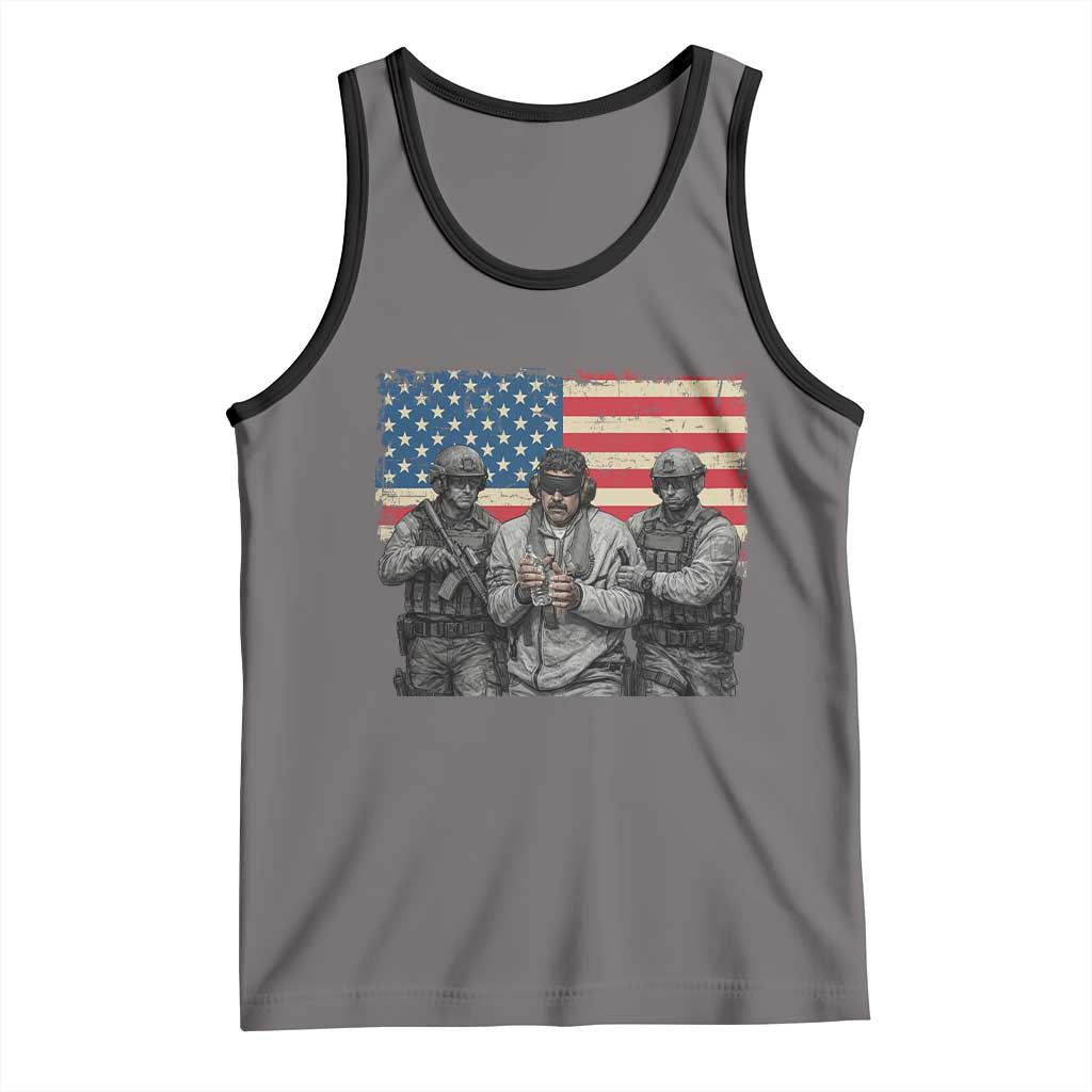 Captured Dictator Maduro Tank Top Special Forces Justice Operation American Flag TS02 Deep Heather Black Print Your Wear