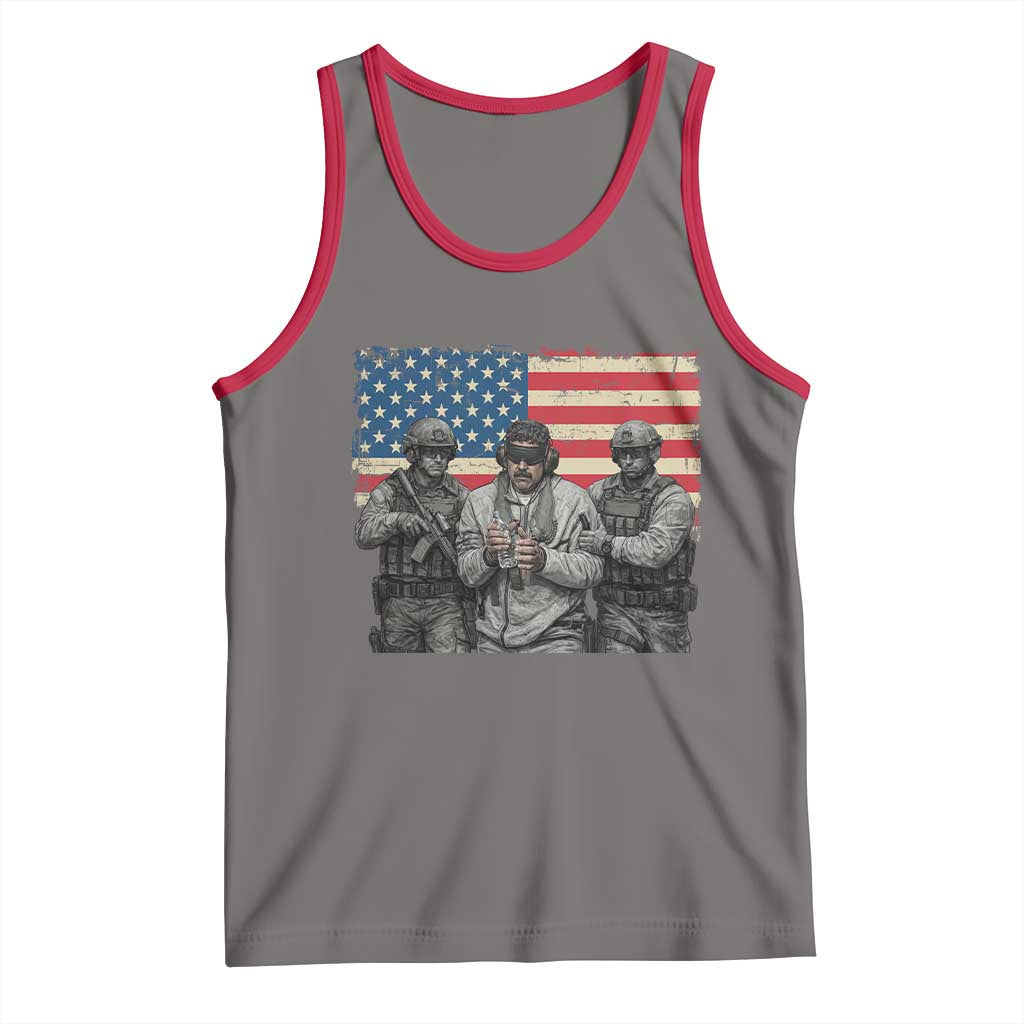 Captured Dictator Maduro Tank Top Special Forces Justice Operation American Flag TS02 Deep Heather Red Print Your Wear