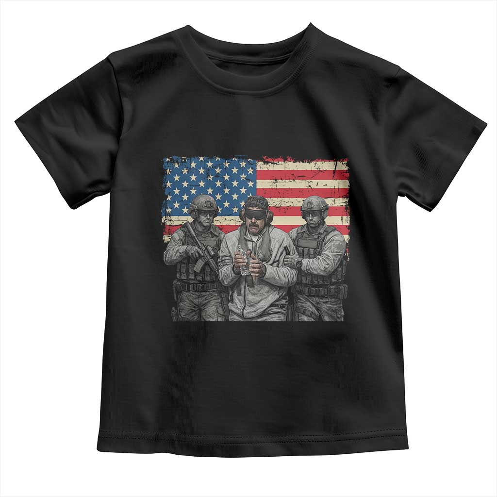Captured Dictator Maduro Toddler T Shirt Special Forces Justice Operation American Flag - Print Your Wear