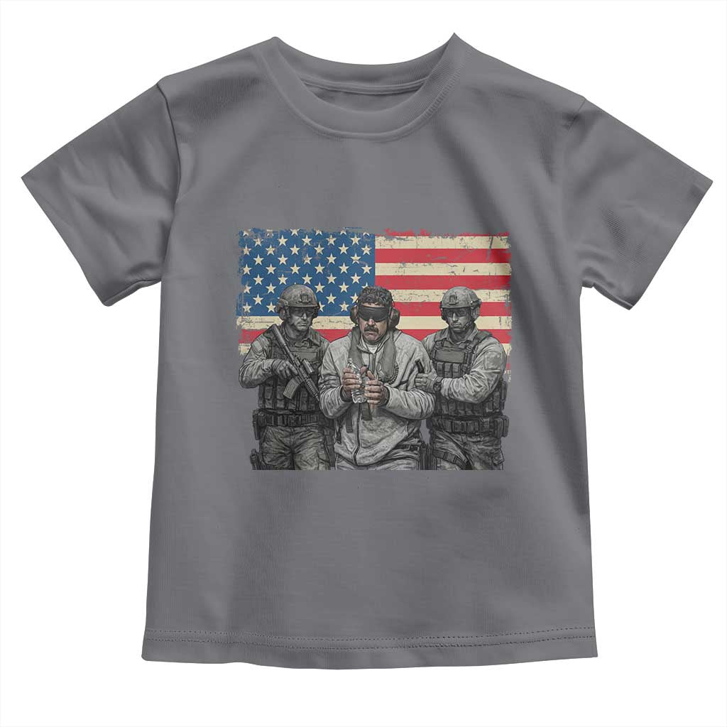 Captured Dictator Maduro Toddler T Shirt Special Forces Justice Operation American Flag TS02 Charcoal Print Your Wear