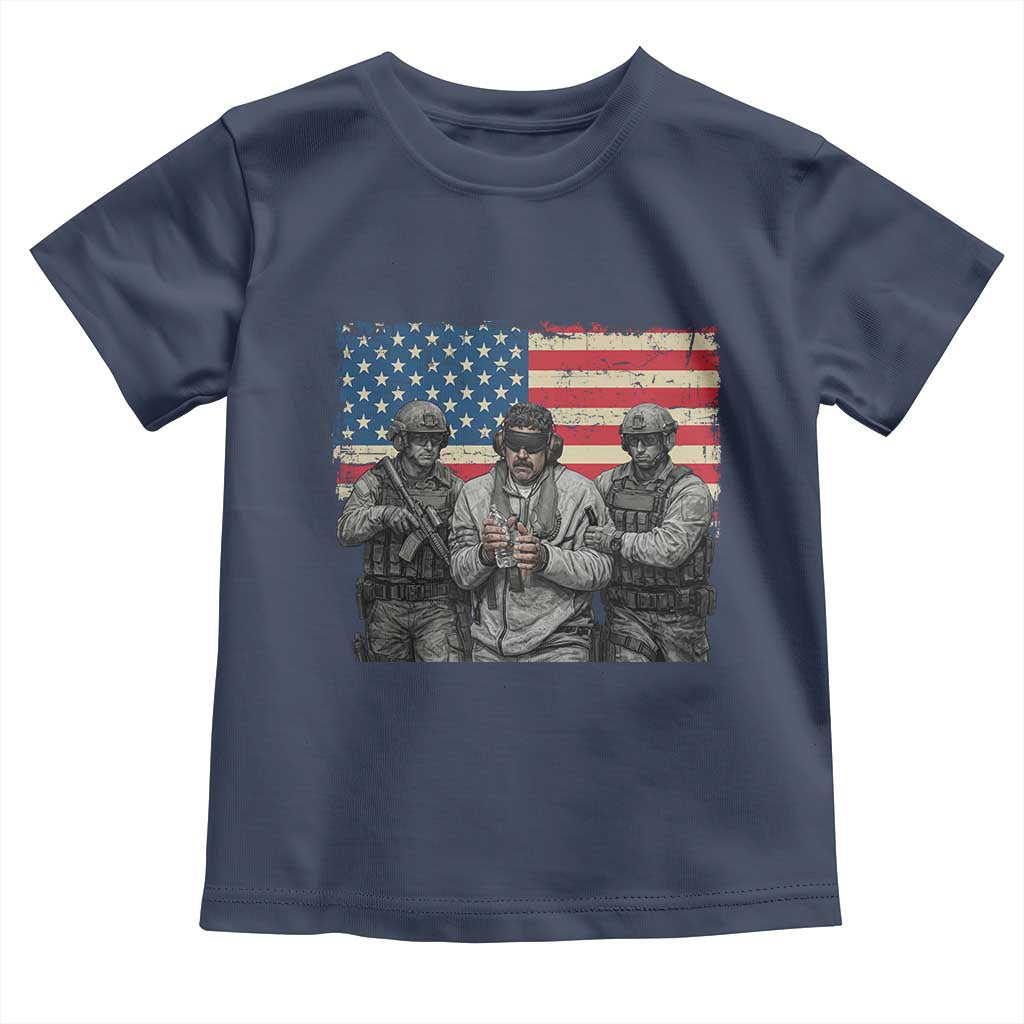 Captured Dictator Maduro Toddler T Shirt Special Forces Justice Operation American Flag TS02 Navy Print Your Wear