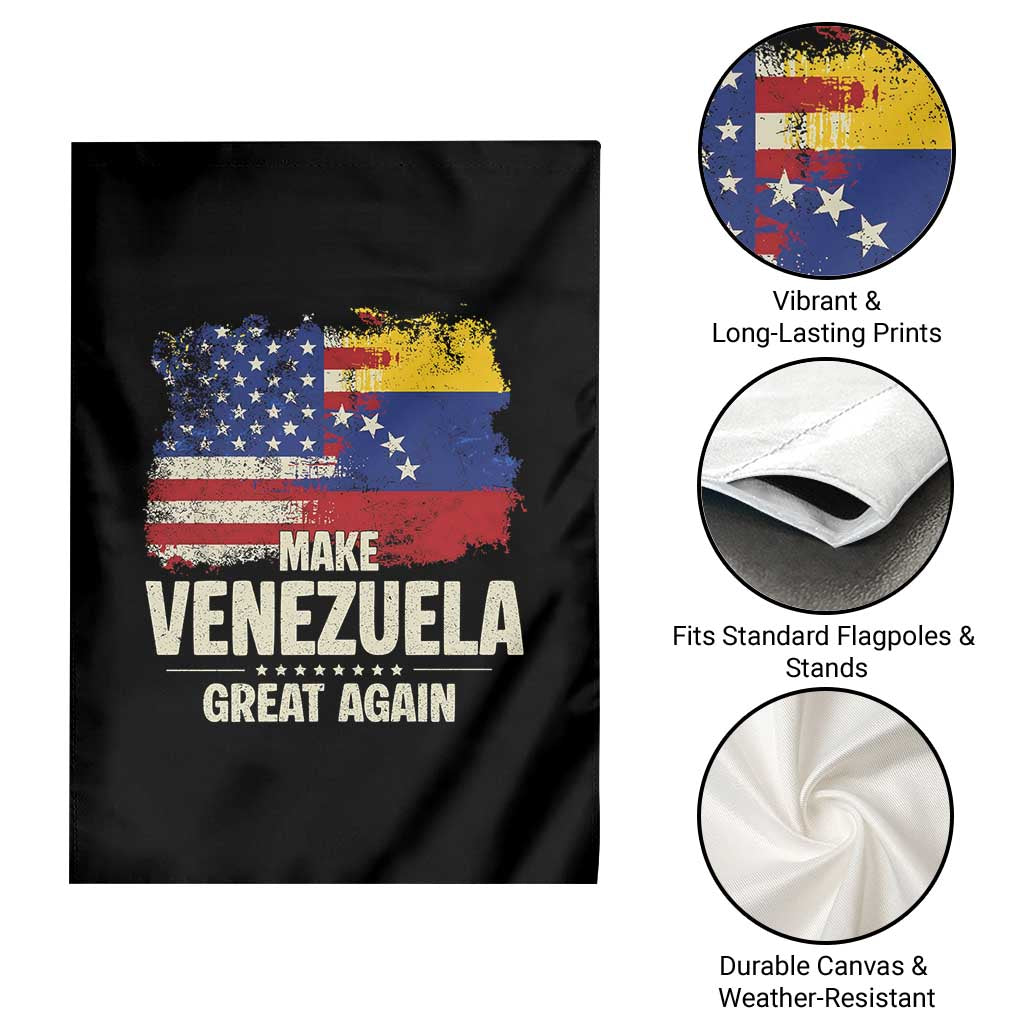 Make Venezuela Great Again Garden Flag Distressed US and Venezuela Flag Unity TS02 Print Your Wear