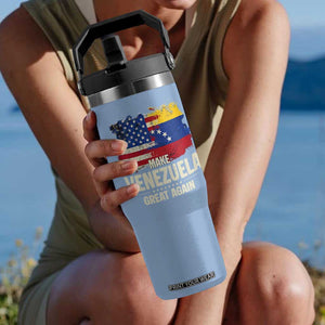 Make Venezuela Great Again Flip Straw Tumbler Distressed US and Venezuela Flag Unity TS02 One Size: 30 oz Light Blue Print Your Wear