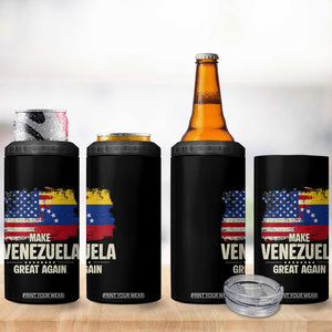 Make Venezuela Great Again 4 in 1 Can Cooler Tumbler Distressed US and Venezuela Flag Unity TS02 Print Your Wear