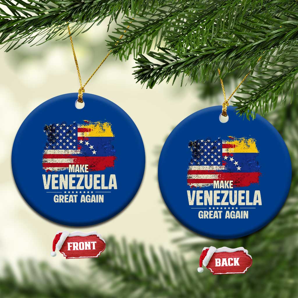 Make Venezuela Great Again Ceramic Ornament Distressed US and Venezuela Flag Unity TS02 1pc Blue Print Your Wear