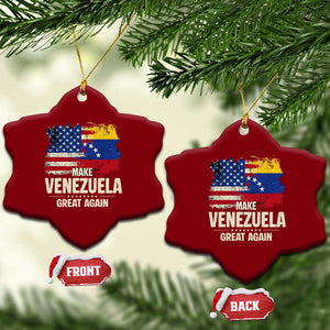 Make Venezuela Great Again Ceramic Ornament Distressed US and Venezuela Flag Unity TS02 Print Your Wear