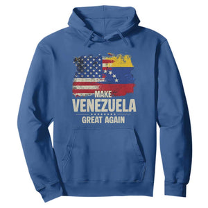 Make Venezuela Great Again Hoodie Distressed US and Venezuela Flag Unity TS02 Royal Blue Print Your Wear