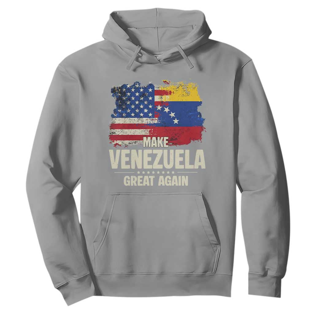 Make Venezuela Great Again Hoodie Distressed US and Venezuela Flag Unity TS02 Sport Gray Print Your Wear