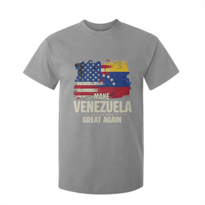 Make Venezuela Great Again T Shirt For Kid Distressed US and Venezuela Flag Unity TS02 Sport Gray Print Your Wear