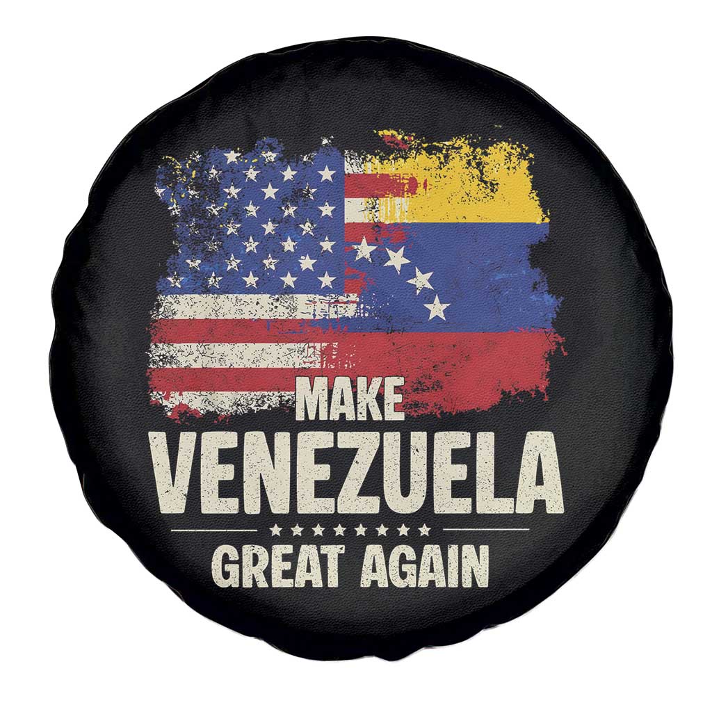 Make Venezuela Great Again Spare Tire Cover Distressed US and Venezuela Flag Unity TS02 Print Your Wear