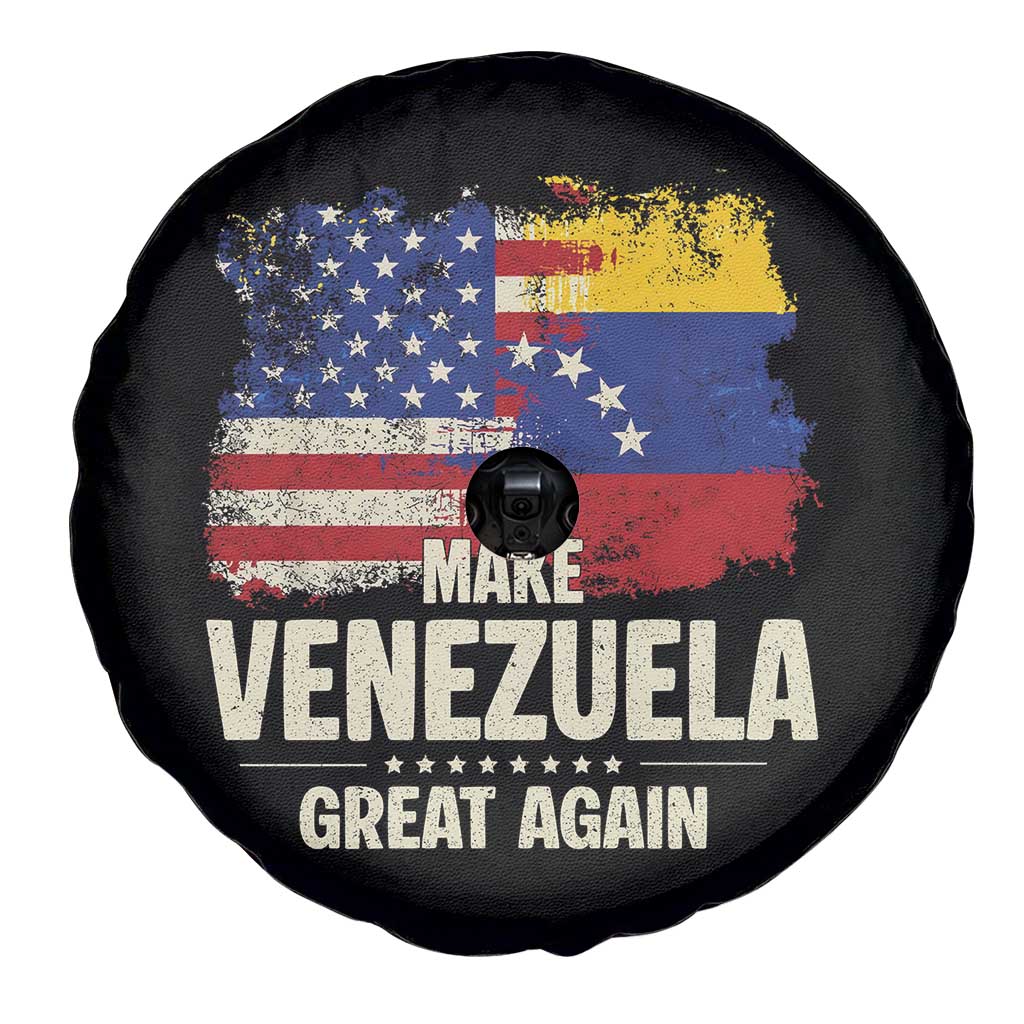 Make Venezuela Great Again Spare Tire Cover Distressed US and Venezuela Flag Unity TS02 Print Your Wear