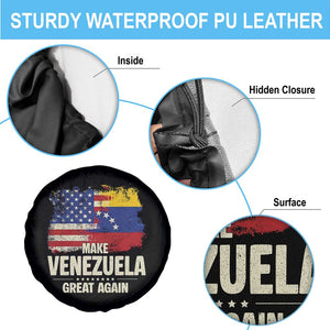 Make Venezuela Great Again Spare Tire Cover Distressed US and Venezuela Flag Unity TS02 Print Your Wear