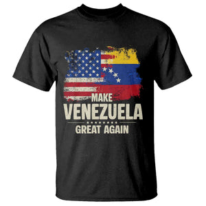 Make Venezuela Great Again T Shirt Distressed US and Venezuela Flag Unity TS02 Black Print Your Wear