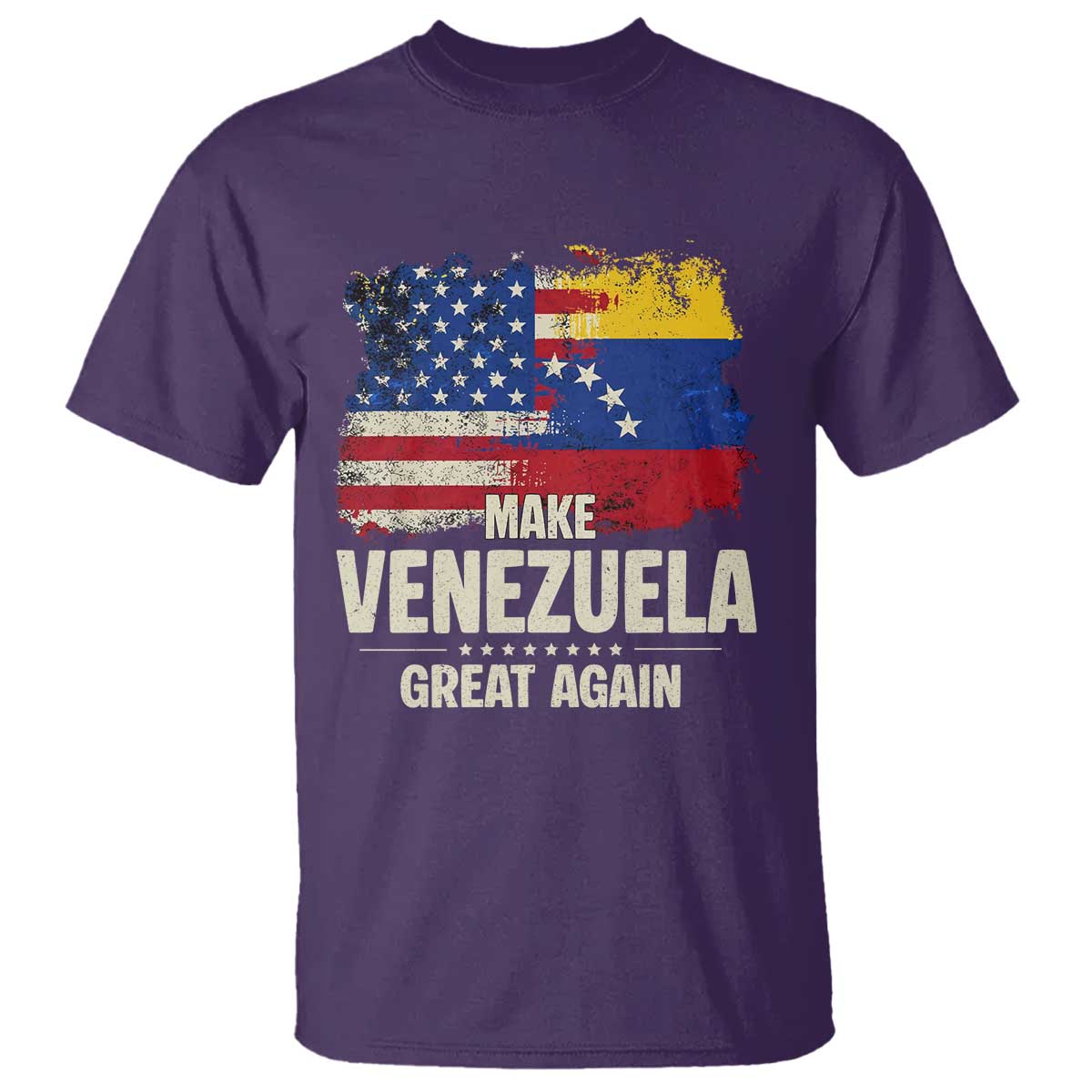 Make Venezuela Great Again T Shirt Distressed US and Venezuela Flag Unity TS02 Purple Print Your Wear