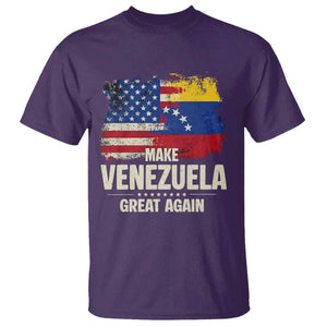 Make Venezuela Great Again T Shirt Distressed US and Venezuela Flag Unity TS02 Purple Print Your Wear