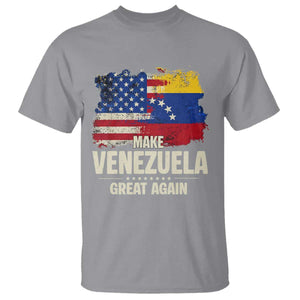 Make Venezuela Great Again T Shirt Distressed US and Venezuela Flag Unity TS02 Sport Gray Print Your Wear