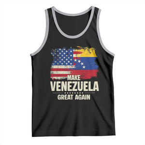 Make Venezuela Great Again Tank Top Distressed US and Venezuela Flag Unity TS02 Black Athletic Heather Print Your Wear