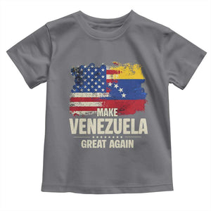 Make Venezuela Great Again Toddler T Shirt Distressed US and Venezuela Flag Unity TS02 Charcoal Print Your Wear