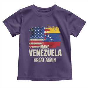 Make Venezuela Great Again Toddler T Shirt Distressed US and Venezuela Flag Unity TS02 Purple Print Your Wear