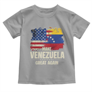 Make Venezuela Great Again Toddler T Shirt Distressed US and Venezuela Flag Unity TS02 Sport Gray Print Your Wear