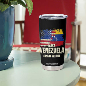 Make Venezuela Great Again Tumbler Cup Distressed US and Venezuela Flag Unity TS02 Print Your Wear