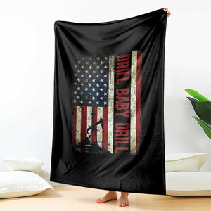 Drill Baby Drill American Flag Throw Blanket Oil Rig Oildfield Energy Industry Patriot TS02 Print Your Wear