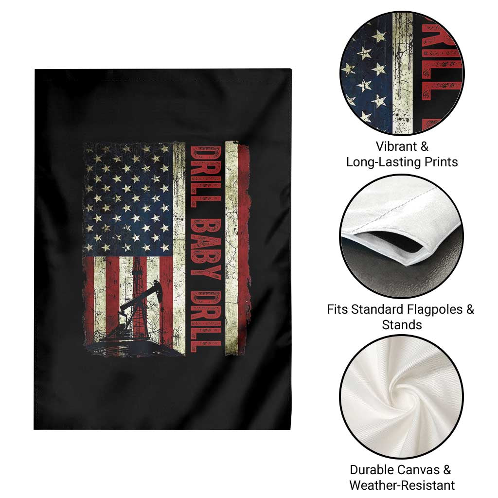 Drill Baby Drill American Flag Garden Flag Oil Rig Oildfield Energy Industry Patriot TS02 Print Your Wear