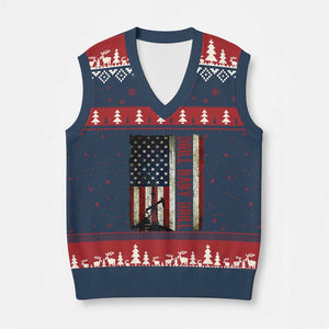 Drill Baby Drill American Flag V-Neck Knit Sweater Vest Oil Rig Oildfield Energy Industry Patriot TS02 Navy Red Print Your Wear