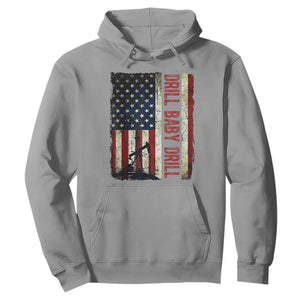 Drill Baby Drill American Flag Hoodie Oil Rig Oildfield Energy Industry Patriot TS02 Sport Gray Print Your Wear