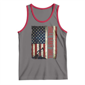 Drill Baby Drill American Flag Tank Top Oil Rig Oildfield Energy Industry Patriot TS02 Deep Heather Red Print Your Wear