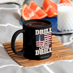Drill Baby Drill American Flag Coffee Mug Retro Oilfield Oil Rig Patriot TS02 Print Your Wear