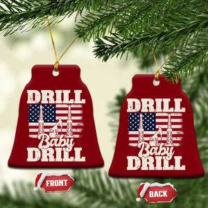 Drill Baby Drill American Flag Ceramic Ornament Retro Oilfield Oil Rig Patriot TS02 Print Your Wear
