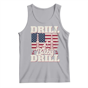Drill Baby Drill American Flag Tank Top Retro Oilfield Oil Rig Patriot TS02 Athletic Heather Print Your Wear