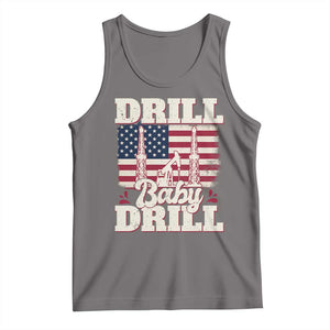 Drill Baby Drill American Flag Tank Top Retro Oilfield Oil Rig Patriot TS02 Deep Heather Print Your Wear