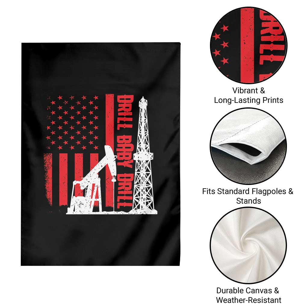 Drill Baby Drill American Flag Garden Flag Distressed Oil Rig Oildfield Energy Industry TS02 Print Your Wear