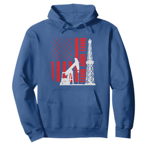 Drill Baby Drill American Flag Hoodie Distressed Oil Rig Oildfield Energy Industry TS02 Royal Blue Print Your Wear
