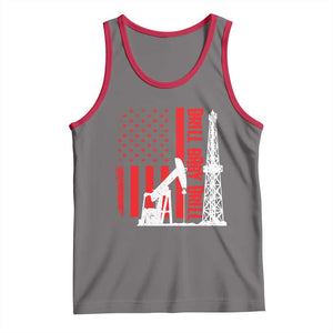 Drill Baby Drill American Flag Tank Top Distressed Oil Rig Oildfield Energy Industry TS02 Deep Heather Red Print Your Wear