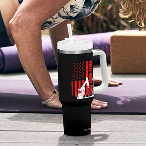 Drill Baby Drill American Flag Tumbler With Handle Distressed Oil Rig Oildfield Energy Industry TS02 Print Your Wear