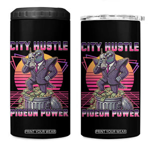 Retro City Hustle Pigeon Power 4 in 1 Can Cooler Tumbler Funny 80s Style Money Bird Gangsta TS02 One Size: 16 oz Black Print Your Wear