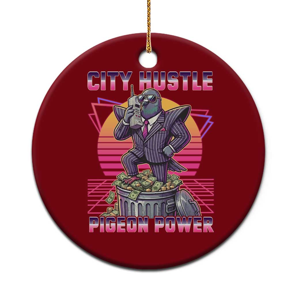 Retro City Hustle Pigeon Power Ceramic Ornament Funny 80s Style Money Bird Gangsta TS02 1pc Red Print Your Wear
