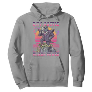 Retro City Hustle Pigeon Power Hoodie Funny 80s Style Money Bird Gangsta TS02 Sport Gray Print Your Wear