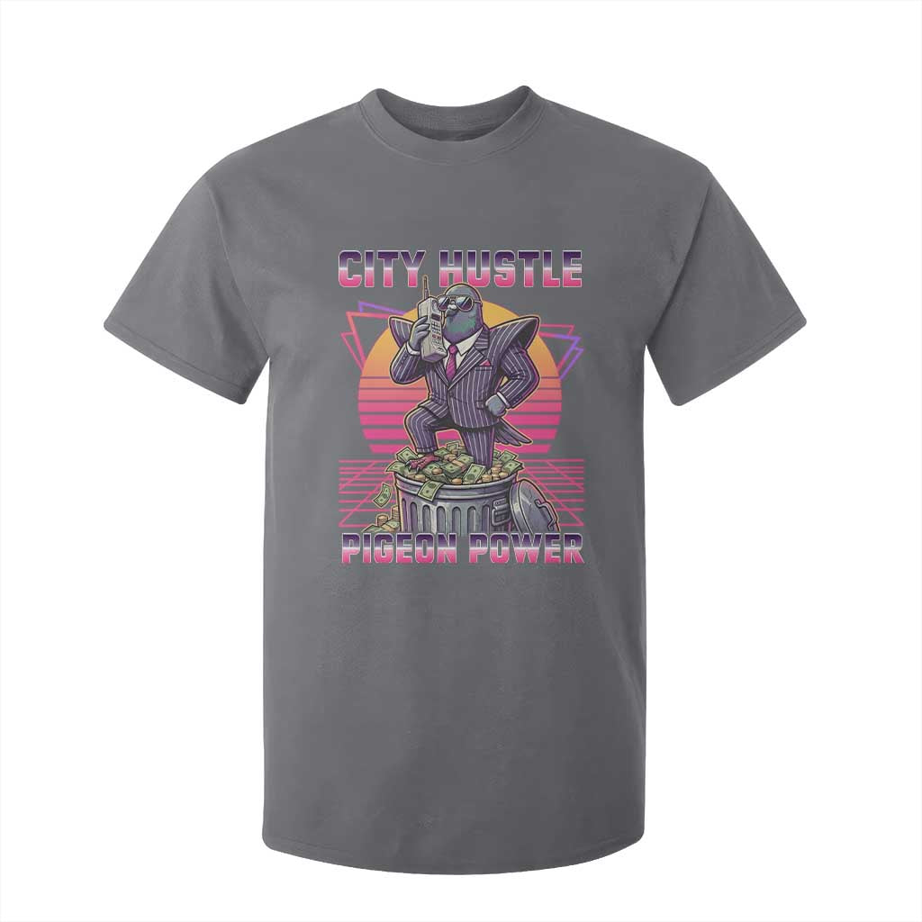 Retro City Hustle Pigeon Power T Shirt For Kid Funny 80s Style Money Bird Gangsta TS02 Charcoal Print Your Wear
