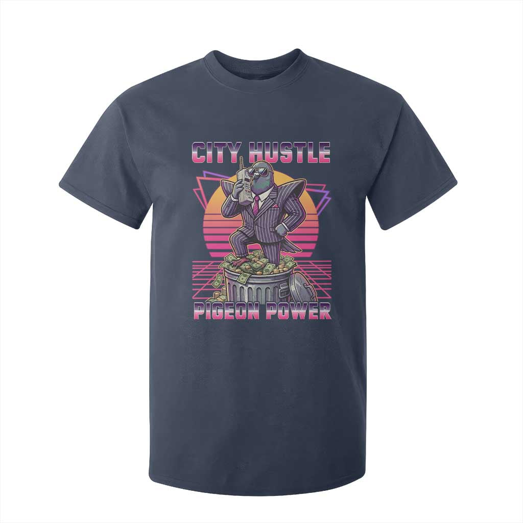 Retro City Hustle Pigeon Power T Shirt For Kid Funny 80s Style Money Bird Gangsta TS02 Navy Print Your Wear