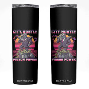 Retro City Hustle Pigeon Power Skinny Tumbler Funny 80s Style Money Bird Gangsta TS02 Black Print Your Wear