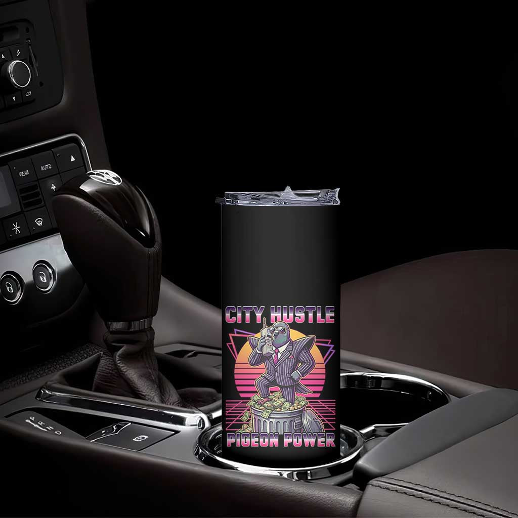 Retro City Hustle Pigeon Power Skinny Tumbler Funny 80s Style Money Bird Gangsta TS02 Print Your Wear
