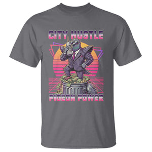 Retro City Hustle Pigeon Power T Shirt Funny 80s Style Money Bird Gangsta TS02 Charcoal Print Your Wear